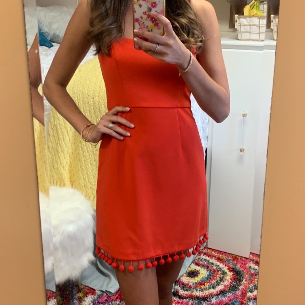 French Connection mini dress with pom pom trim Size 2